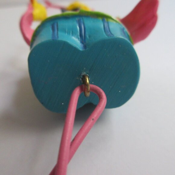 Pink Flamingo with Cocktail Christmas Ornament Dangle Legs 7" Beach Tropical - Picture 8 of 13